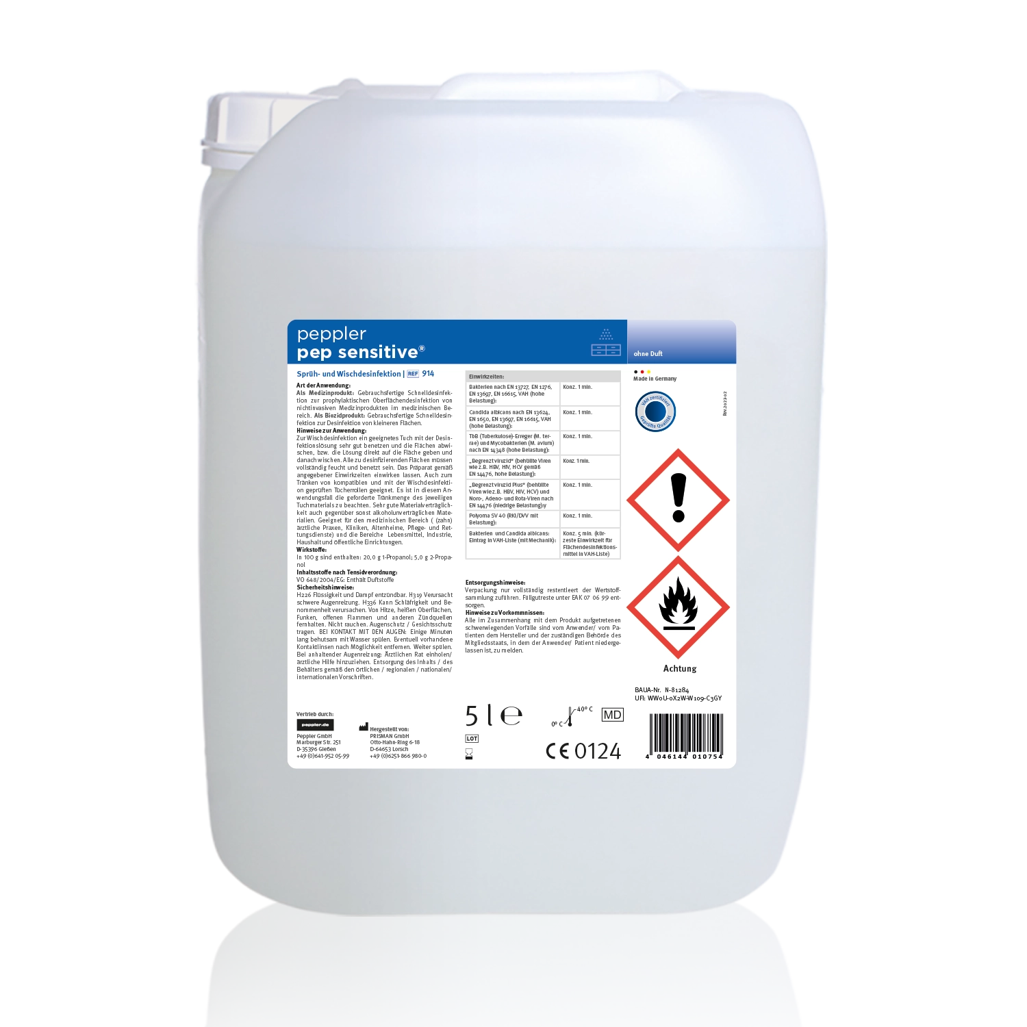 peppler pep sensitive® | Flächendesinfektion