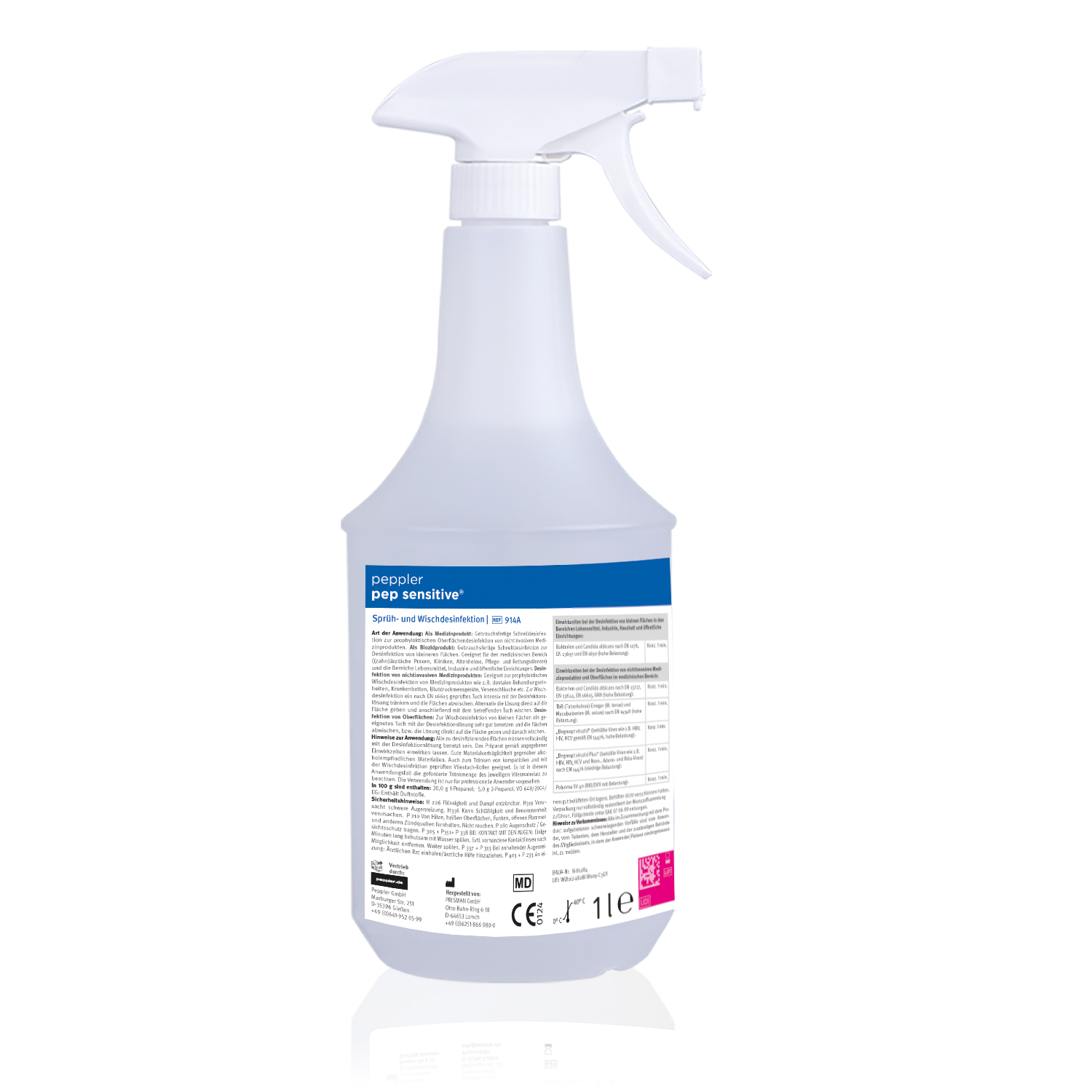 peppler pep sensitive® | Flächendesinfektion | 1 Liter Flasche