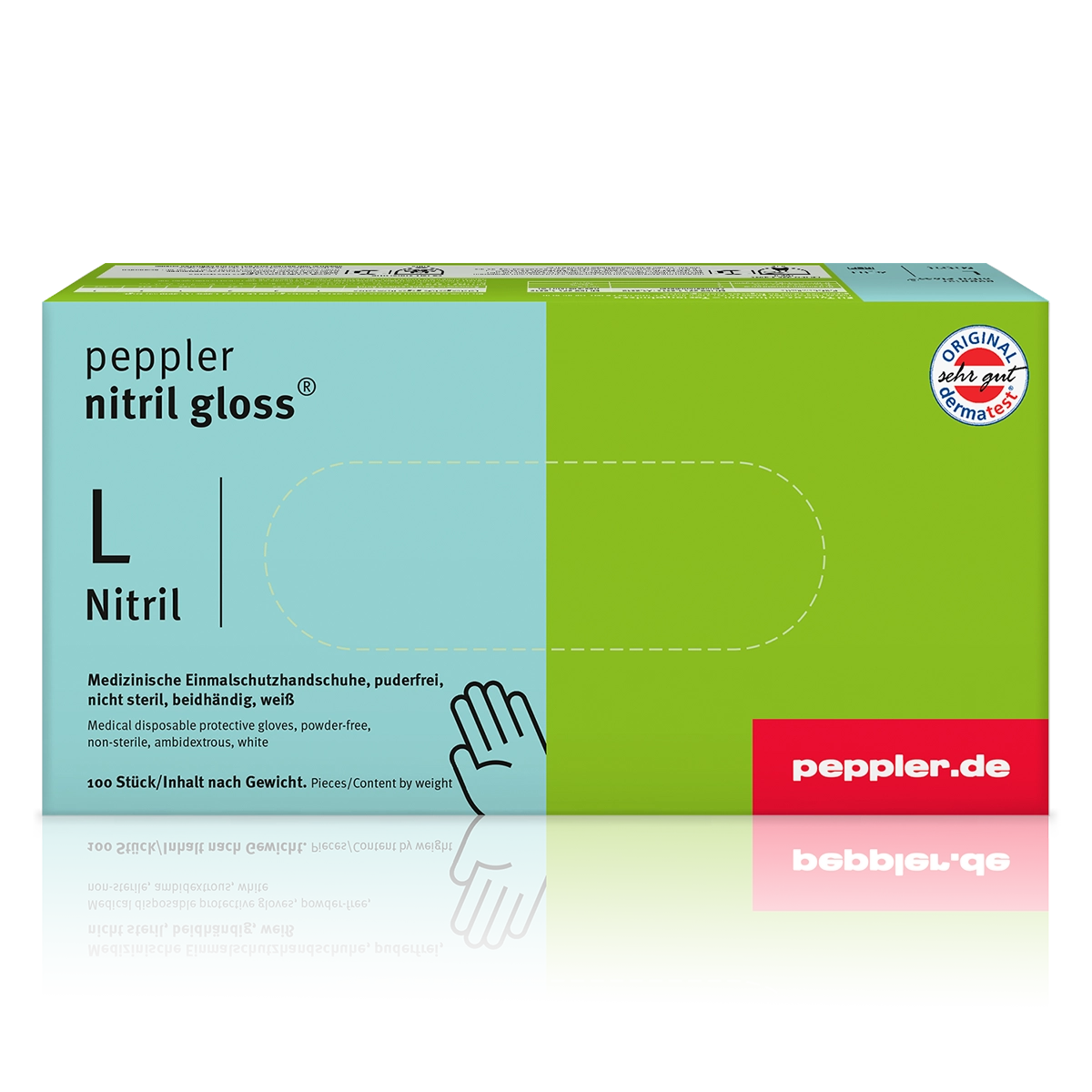 peppler nitril gloss® | Nitrilhandschuh | Handschuhbox | Größe L