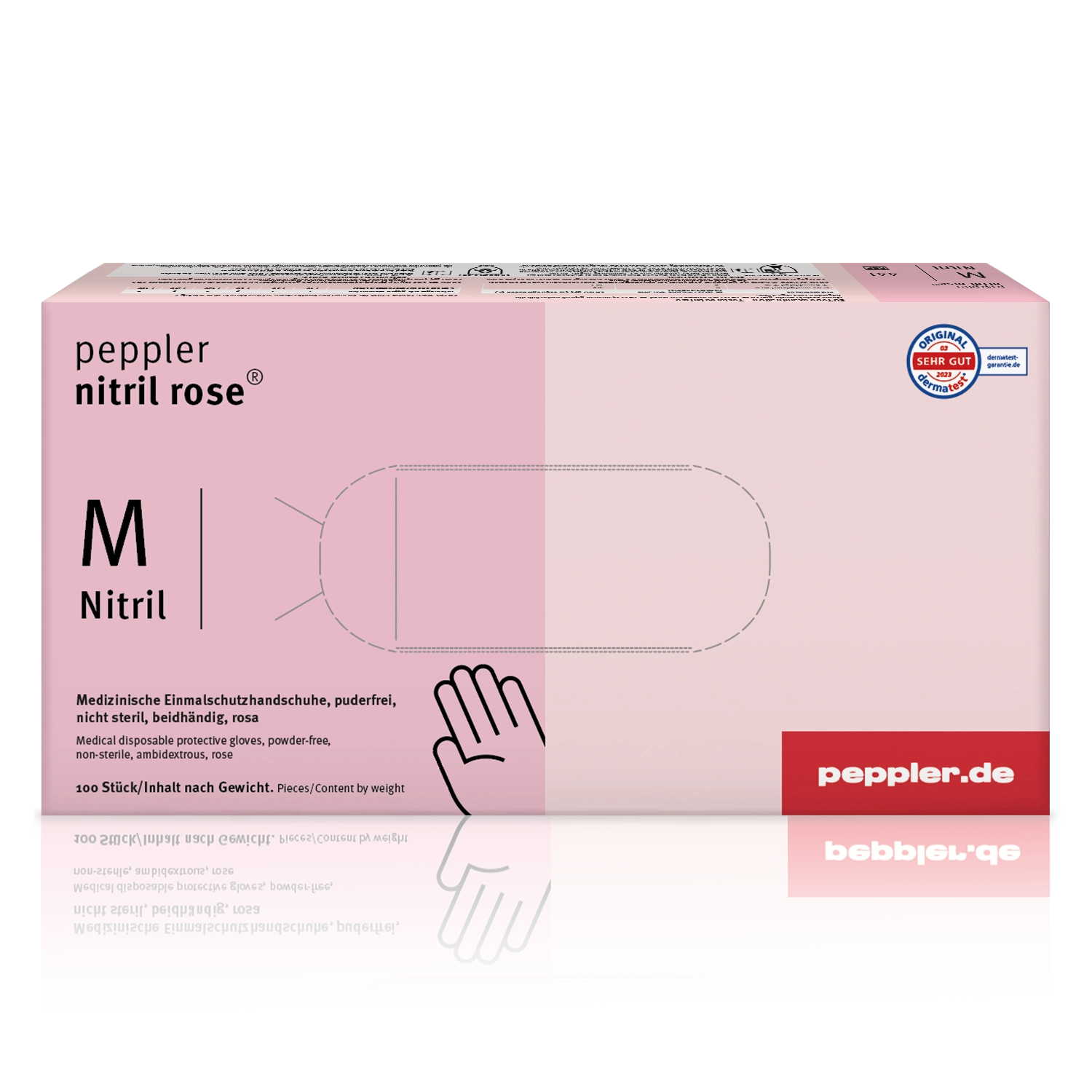 peppler nitril rose® | Nitrilhandschuh | Handschuhbox | Größe M