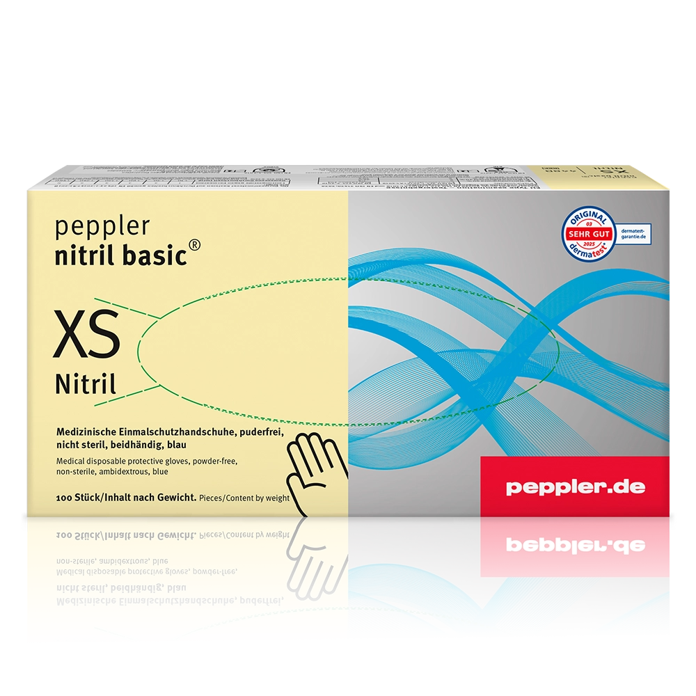 peppler nitril basic® | Nitrilhandschuh | blau | Verpackung